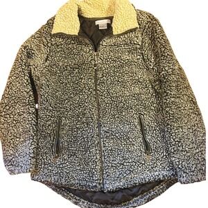 Keren Hart Sherpa Fleece Jacket Full Zip Gray Cozy Women’s Small